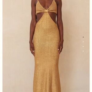 Cult Gaia Gold Cut Out Backless Bodycon Dress